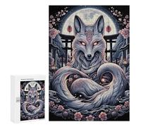Puzzles for Teenagerss 300 PCS Wolf Moon Japan Jigsaw Puzzle Relax Games Perfect Decoration Unique Birthday And Xmas Gifts 300 PCS