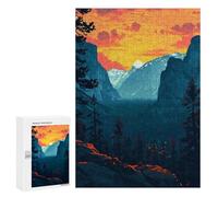 Puzzles for Teenagerss 300 PCS Yosemite Evening Pixel Art Jigsaw Puzzle Fun Games Pattern Assembly Unique Birthday And Xmas Gifts 300 PCS