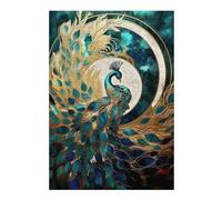 Puzzles for Teenagerss 38x26cm/1000pcs Abstract Peacock Kintsugi Puzzles for Adults Brain Teaser Game Precision Cutting Fun at Home Activities, 38x26cm/1000pcs
