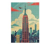 Puzzles for Teenagerss 38x26cm/1000pcs Empire State Building Skyline Jigsaw Puzzle Hands-on Game Staycation Kill Time Challenging Game Gifts 38x26cm/1000pcs