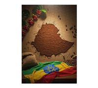 Puzzles for Teenagerss 38x26cm/1000pcs Ethiopia Coffee Map with Flag Jigsaw Puzzle Hands-on Game Staycation Kill Time Challenging Game Gifts 38x26cm/1000pcs
