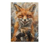 Puzzles for Teenagerss 38x26cm/1000pcs Evil Laugh Fox Coffee Tea Jigsaws for Adults Relax Games Perfect Decoration Unique Birthday And Xmas Gifts 38x26cm/1000pcs