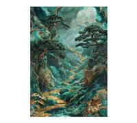 Puzzles for Teenagerss 38x26cm/1000pcs Golden Jungle Path Puzzles for Adults Brain Teaser Game Precision Cutting Fun at Home Activities, 38x26cm/1000pcs