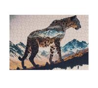 Puzzles for Teenagerss 38x26cm/1000pcs Mountain Leopard Majesty Jigsaw for Adults Relax Games Perfect Decoration Fun Activities at Home 38x26cm/1000pcs