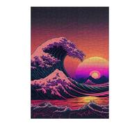 Puzzles for Teenagerss 38x26cm/1000pcs Neon Wave Sunset -1 Adult Jigsaw DIY Toys Difficult Challenge Unique Birthday And Xmas Gifts 38x26cm/1000pcs