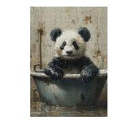 Puzzles for Teenagerss 38x26cm/1000pcs Panda in A Bathtub Puzzles for Adults Brain Teaser Game Precision Cutting Fun at Home Activities, 38x26cm/1000pcs
