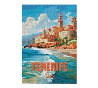Puzzles for Teenagerss 38x26cm/1000pcs Tenerife Spain Coast Puzzles for Adults Brain Teaser Game Precision Cutting Fun at Home Activities, 38x26cm/1000pcs