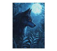 Puzzles for Teenagerss 38x26cm/1000pcs Wolf Under Moonlight Puzzle for Adults Family Game Perfect Decoration Christmas Birthday Gifts 38x26cm/1000pcs