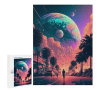Puzzles for Teenagerss 500 PCS Alien Paradise Street Scene Jigsaw for Adults Relax Games Perfect Decoration Fun Activities at Home 500 PCS