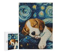 Puzzles for Teenagerss 500 PCS Beagle Puppy Starry Night Jigsaws for Adults Relaxing Games Difficult Challenge Fun Activities at Home 500 PCS