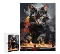 Puzzles for Teenagerss 500 PCS Cat Chess Master Painting Jigsaw Puzzle Toy Wall Decor Home Decoration Unique Birthday And Xmas Gifts 500 PCS
