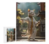 Puzzles for Teenagerss 500 PCS Cat in Traditional Robe Jigsaws for Adults Relaxing Games Difficult Challenge Fun Activities at Home 500 PCS