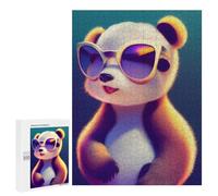 Puzzles for Teenagerss 500 PCS Chill Panda with Shades Jigsaws for Adults Relaxing Games Difficult Challenge Fun Activities at Home 500 PCS