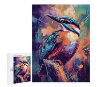 Puzzles for Teenagerss 500 PCS Colorful Kingfisher Painting Jigsaws for Adults Relaxing Games Difficult Challenge Fun Activities at Home 500 PCS