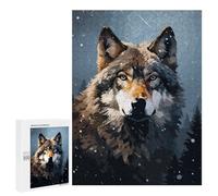 Puzzles for Teenagerss 500 PCS Cool Wolf Winter Pixel Art Jigsaw Puzzle Toy Wall Decor Home Decoration Unique Birthday And Xmas Gifts 500 PCS