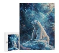 Puzzles for Teenagerss 500 PCS Cosmic Nebula Polar Bear Jigsaws for Adults Relaxing Games Difficult Challenge Fun Activities at Home 500 PCS