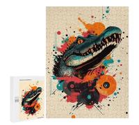 Puzzles for Teenagerss 500 PCS Crocodile Wall Art Bold Decor for Wildlife Enthusiasts Alligator Vinyl Art Jigsaws for Adults Relaxing Games Difficult Challenge Fun Activities at Home 500 PCS