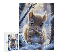 Puzzles for Teenagerss 500 PCS Cute Squirrel in Winter Jigsaws for Adults Relaxing Games Difficult Challenge Fun Activities at Home 500 PCS
