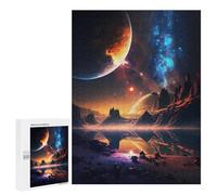 Puzzles for Teenagerss 500 PCS Dawn On Cosmos Planet Adult Jigsaw Puzzle Relaxing Games Wall Decoration Fun Activities at Home 500 PCS