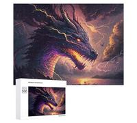 Puzzles for Teenagerss 500 PCS Dragon's Roar Epic Fantasy Artwork Jigsaw Puzzle Fun Games Pattern Assembly Unique Birthday And Xmas Gifts 500 PCS