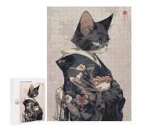 Puzzles for Teenagerss 500 PCS Edo Cat Geisha Jigsaws for Adults Relaxing Games Difficult Challenge Fun Activities at Home 500 PCS