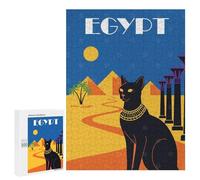 Puzzles for Teenagerss 500 PCS Egypt Black Cat Adult Jigsaw Puzzle Toy Wall Decor Difficult Challenge Christmas Birthday Gifts 500 PCS