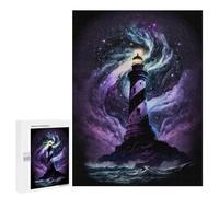 Puzzles for Teenagerss 500 PCS Enchanted Lighthouse in Starry Sky Jigsaw Puzzle Relax Games Perfect Decoration Unique Birthday And Xmas Gifts 500 PCS