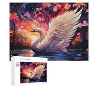 Puzzles for Teenagerss 500 PCS Enchanted Swan in A Whimsical Garden Jigsaw for Adults Relax Games Perfect Decoration Fun Activities at Home 500 PCS