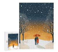 Puzzles for Teenagerss 500 PCS Falling Love Snow Jigsaws for Adults Relaxing Games Difficult Challenge Fun Activities at Home 500 PCS