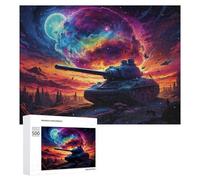 Puzzles for Teenagerss 500 PCS Fantasy Tank in Cosmic Landscape Jigsaw Puzzle Fun Games Pattern Assembly Unique Birthday And Xmas Gifts 500 PCS