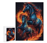 Puzzles for Teenagerss 500 PCS Flaming Horse Artwork Jigsaw for Adults Relax Games Perfect Decoration Fun Activities at Home 500 PCS