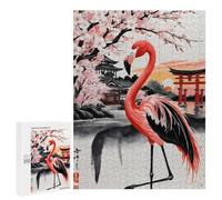 Puzzles for Teenagerss 500 PCS Flamingo Japan Painting Jigsaws for Adults Relaxing Games Difficult Challenge Fun Activities at Home 500 PCS