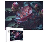 Puzzles for Teenagerss 500 PCS Glowing Peony Flowers-3 Jigsaw for Adults Relax Games Perfect Decoration Fun Activities at Home 500 PCS