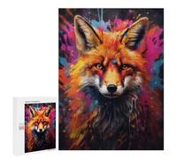 Puzzles for Teenagerss 500 PCS Graffiti Splatter Fox Wall Jigsaw Puzzle Fun Games Pattern Assembly Unique Birthday And Xmas Gifts 500 PCS