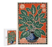 Puzzles for Teenagerss 500 PCS Green Plant in Blue Pot Jigsaw Puzzle Relax Games Perfect Decoration Unique Birthday And Xmas Gifts 500 PCS