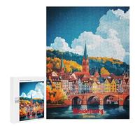 Puzzles for Teenagerss 500 PCS Heidelberg Art Jigsaw Puzzle Fun Games Pattern Assembly Unique Birthday And Xmas Gifts 500 PCS