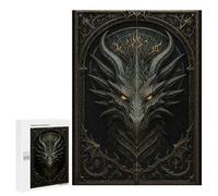 Puzzles for Teenagerss 500 PCS Infernal Dragon Head - Gothic Demon Beast Poster Jigsaw Puzzle Relax Games Perfect Decoration Unique Birthday And Xmas Gifts 500 PCS