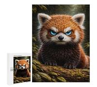 Puzzles for Teenagerss 500 PCS Intense Red Panda Portrait Puzzles for Adults Fun Games Perfect Decoration Unique Birthday And Xmas Gifts 500 PCS