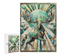 Puzzles for Teenagerss 500 PCS Jade Sun Elk Kintsugi Adult Jigsaw Puzzle Toy Wall Decor Difficult Challenge Christmas Birthday Gifts 500 PCS