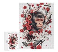 Puzzles for Teenagerss 500 PCS Japanese Monkey Tattoo Jigsaws for Adults Relaxing Games Difficult Challenge Fun Activities at Home 500 PCS