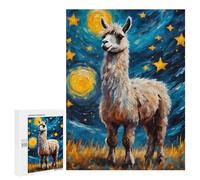 Puzzles for Teenagerss 500 PCS Llama Painting Starry Night Jigsaw Puzzle Fun Games Pattern Assembly Unique Birthday And Xmas Gifts 500 PCS