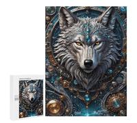 Puzzles for Teenagerss 500 PCS Lunar Sentinel Wolf Jigsaws for Adults Relaxing Games Difficult Challenge Fun Activities at Home 500 PCS
