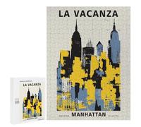Puzzles for Teenagerss 500 PCS Manhattan Retro Poster Jigsaw Puzzle Relax Games Perfect Decoration Unique Birthday And Xmas Gifts 500 PCS