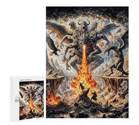 Puzzles for Teenagerss 500 PCS Multi-Headed Dragon Battle Jigsaws for Adults Relaxing Games Difficult Challenge Fun Activities at Home 500 PCS