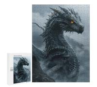 Puzzles for Teenagerss 500 PCS Mystical Black Dragon Jigsaws for Adults Relaxing Games Difficult Challenge Fun Activities at Home 500 PCS