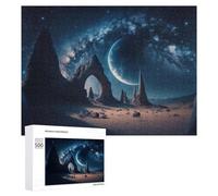 Puzzles for Teenagerss 500 PCS Mystical Desert Under Celestial Moon Teenagers Puzzles Relaxing Games Presents for Women Fun Activities at Home 500 PCS