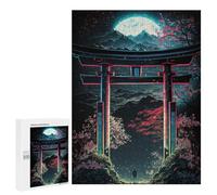 Puzzles for Teenagerss 500 PCS Neon Torii Gate Dreamscape Teenagers Puzzles Relaxing Games Presents for Women Fun Activities at Home 500 PCS