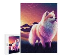 Puzzles for Teenagerss 500 PCS Neon Wolf in Twilight Jigsaw Puzzle Toy Wall Decor Home Decoration Unique Birthday And Xmas Gifts 500 PCS