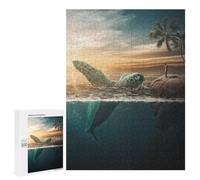 Puzzles for Teenagerss 500 PCS Ocean's Whisper A Man And A Sea Turtle Jigsaws for Adults Relaxing Games Difficult Challenge Fun Activities at Home 500 PCS
