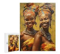 Puzzles for Teenagerss 500 PCS Painted African Sisters Jigsaw Puzzle Relax Games Perfect Decoration Unique Birthday And Xmas Gifts 500 PCS